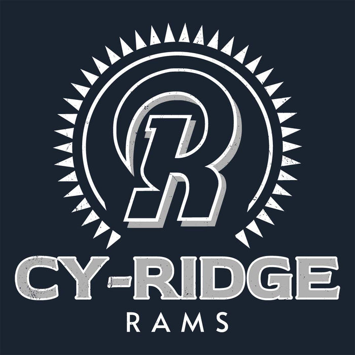 Close-up view of Cypress Ridge High School Rams Women's Navy T-shirt 226
