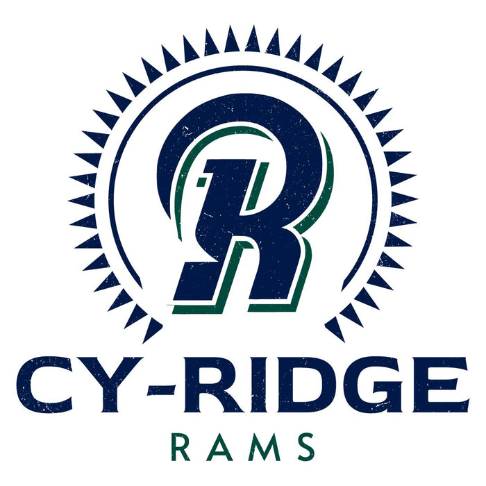 Close-up view of Cypress Ridge High School Rams Unisex 3/4 sleeve Raglan T-shirt 226
