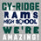 Close-up view of Cypress Ridge High School Rams Women's Heather Grey T-shirt 231