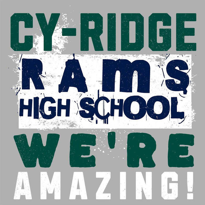 Close-up view of Cypress Ridge High School Rams Women's Heather Grey T-shirt 231
