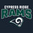 Close-up view of Cypress Ridge High School Rams Women's Navy T-shirt 234