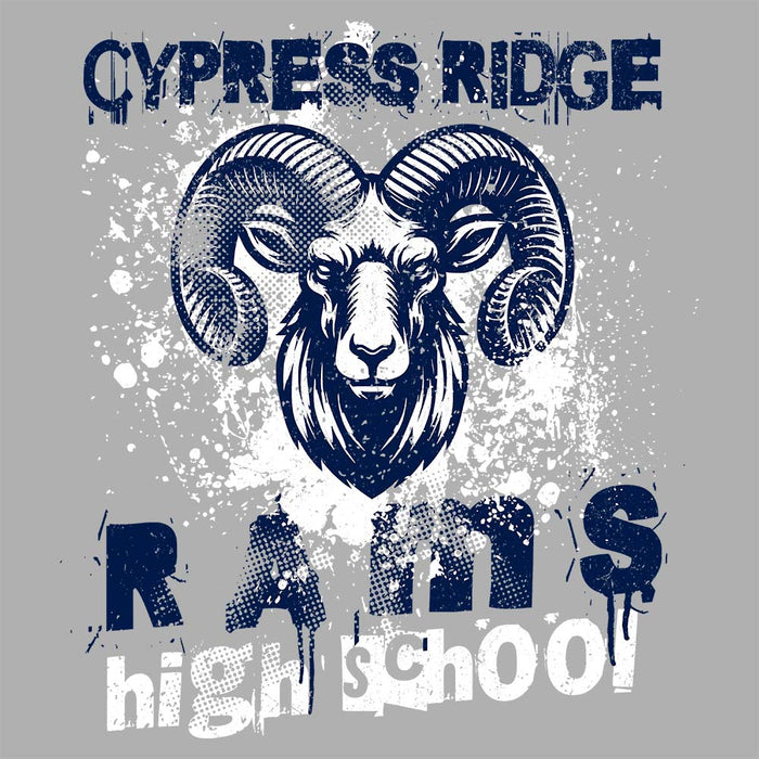 Close-up view of Cypress Ridge High School Rams Sport Grey Classic Unisex T-shirt 205