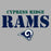 Close-up view of Cypress Ridge High School Rams Sport Grey Classic Unisex Hoodie 222