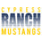 Close-up view of Cypress Ranch High School Mustangs Unisex 3/4 sleeve Raglan T-shirt 024