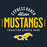 Close-up view of Cypress Ranch High School Mustangs Women's Navy T-shirt 040
