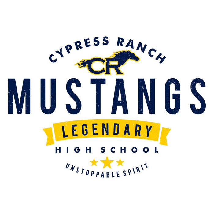 Cypress Ranch High School Mustangs Unisex 3/4 sleeve Raglan T-shirt 044