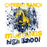 Close-up view of Cypress Ranch High School Mustangs Unisex 3/4 sleeve Raglan T-shirt 205