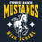 Close-up view of Cypress Ranch High School Mustangs Women's Navy T-shirt 213