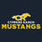 Close-up view of Cypress Ranch High School Mustangs Women's Navy T-shirt 233