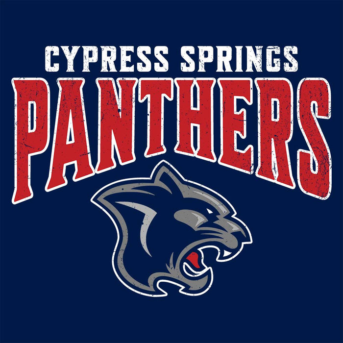 Close-up view of Cypress Springs High School Panthers Navy Classic Unisex Hoodie 222