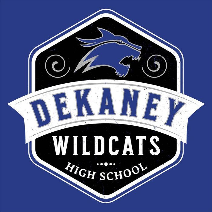 Close-up view of Dekaney High School Wildcats Royal Classic Unisex T-shirt 209