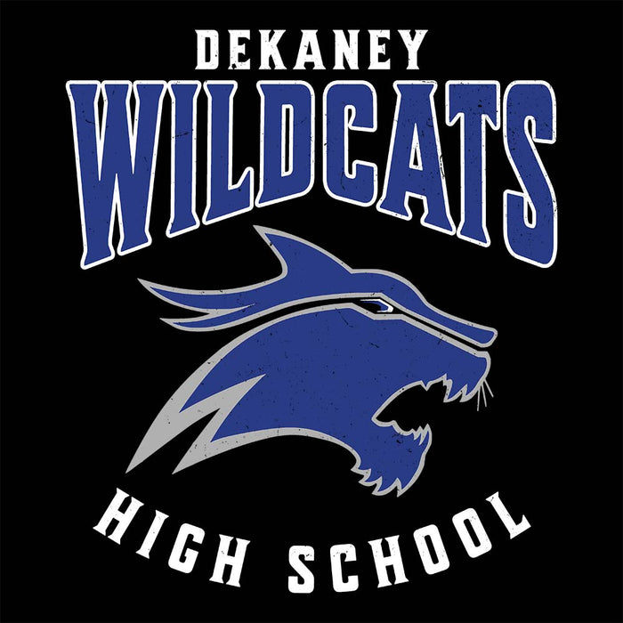 Close-up view of Dekaney High School Wildcats Black Premium Unisex T-shirt 213