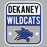 Close-up view of Dekaney High School Wildcats Heather Grey Women's T-shirt 001