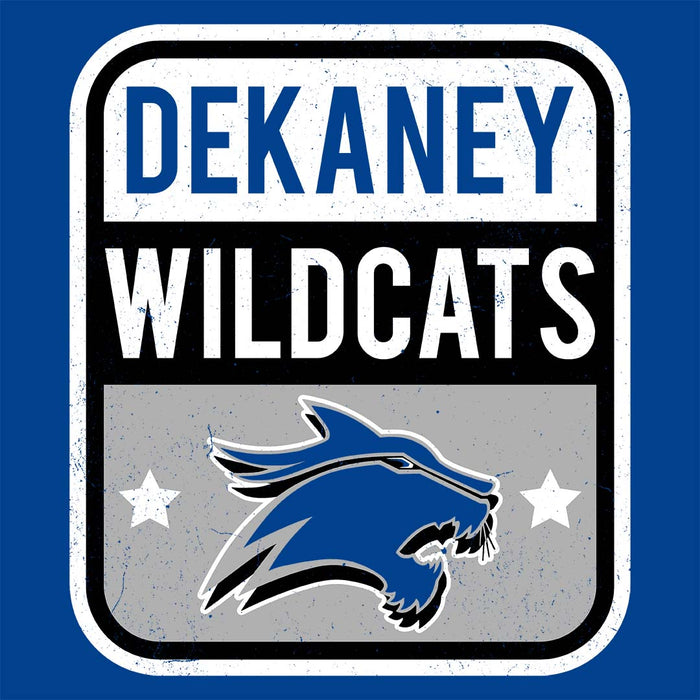 Close-up view of Dekaney High School Wildcats Royal Classic Unisex T-shirt 001