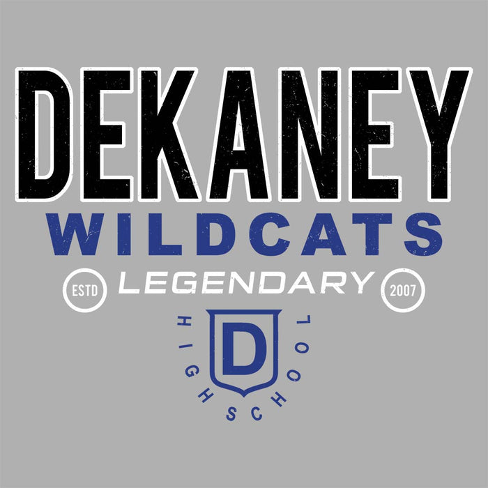 Close-up view of Dekaney High School Wildcats Heather Grey Women's T-shirt 003