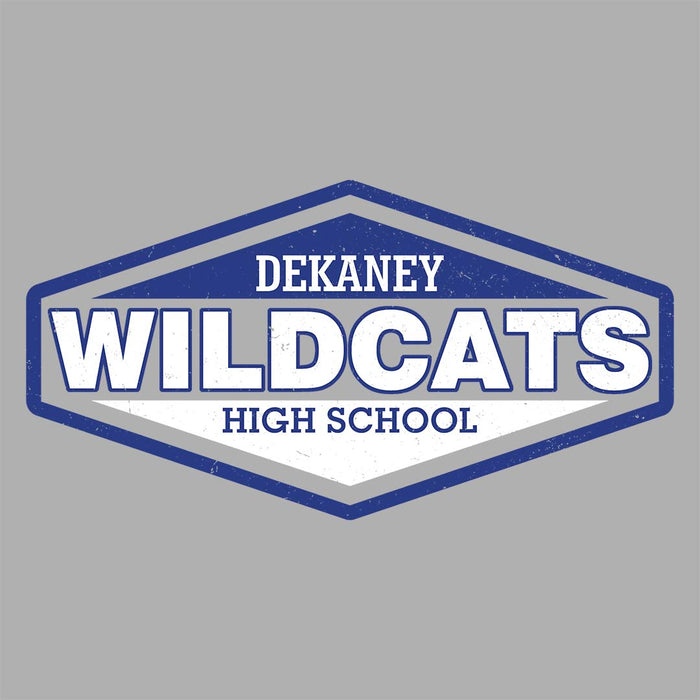 Close-up view of Dekaney High School Wildcats Heather Grey Women's T-shirt 009