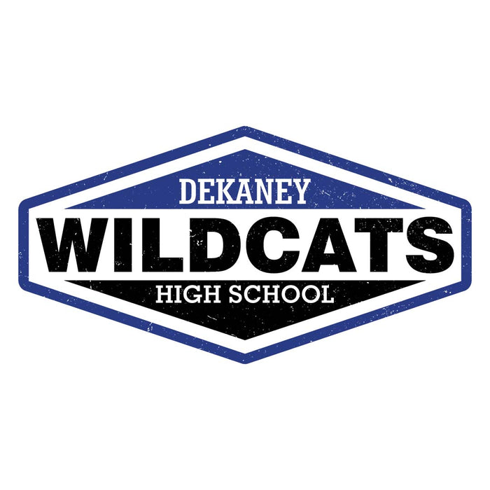 Close-up view of Dekaney High School Wildcats Unisex 3/4 sleeve Raglan T-shirt 009