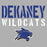 Close-up view of Dekaney High School Wildcats Heather Grey Classic Unisex T-shirt 017