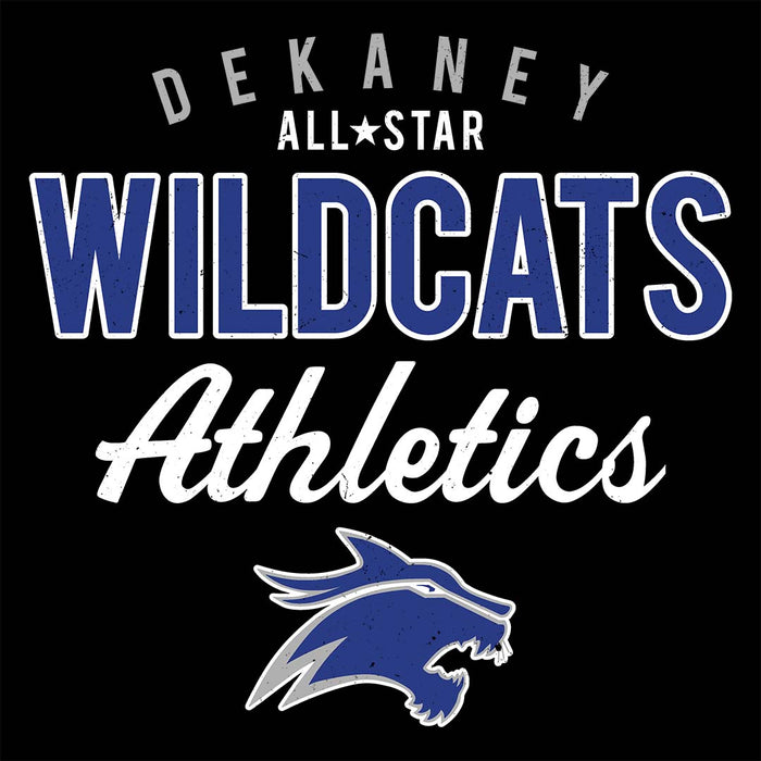 Close-up view of Dekaney High School Wildcats Women's Black T-shirt 034