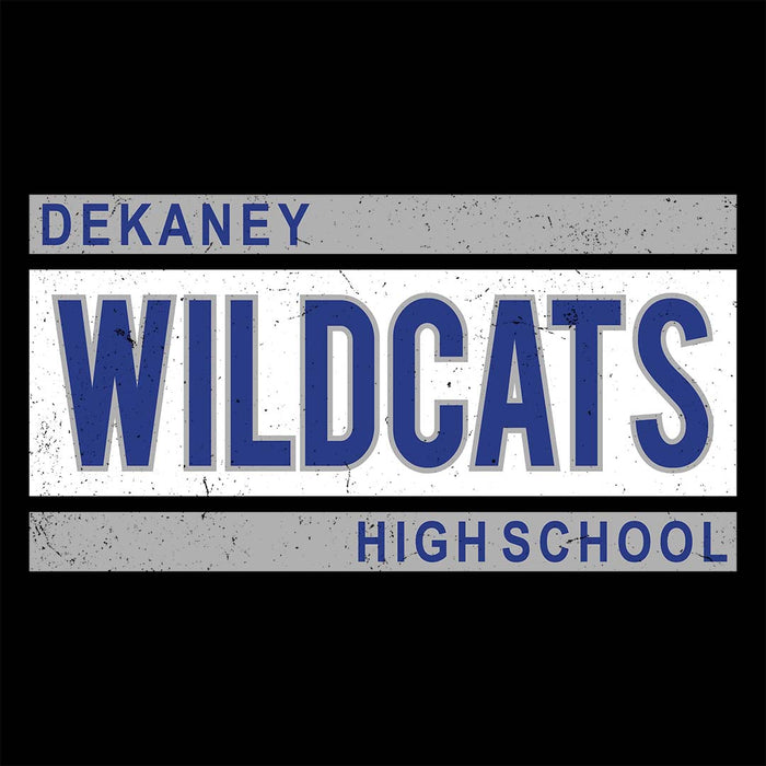 Close-up view of Dekaney High School Wildcats Women's Black T-shirt 098