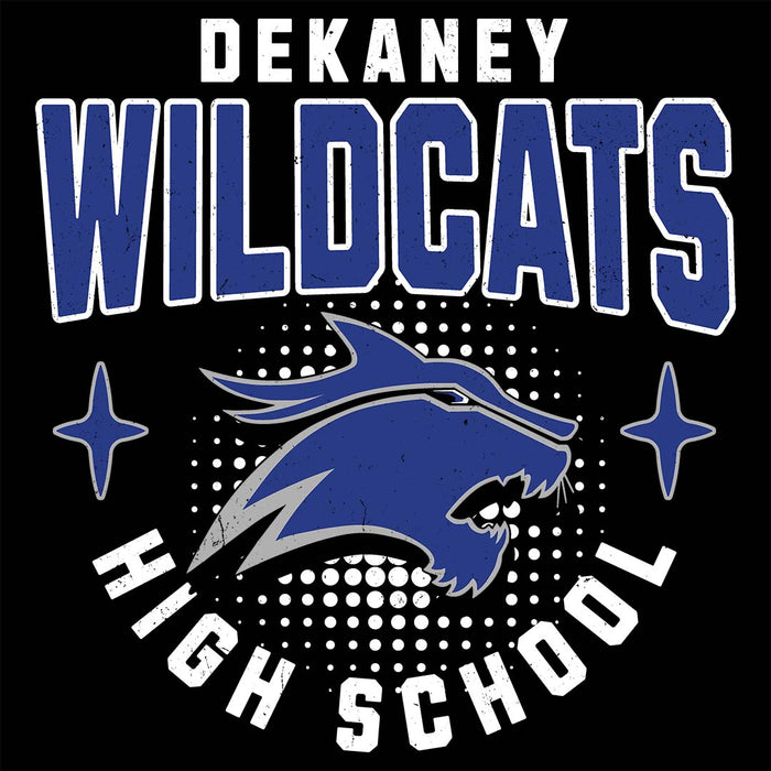 Close-up view of Dekaney High School Wildcats Black Classic Unisex T-shirt 204