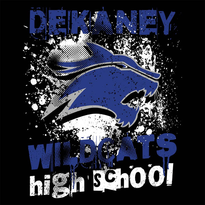 Close-up view of Dekaney High School Wildcats Unisex 3/4 sleeve Raglan T-shirt 205