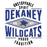 Close-up view of Dekaney High School Wildcats Unisex 3/4 sleeve Raglan T-shirt 210