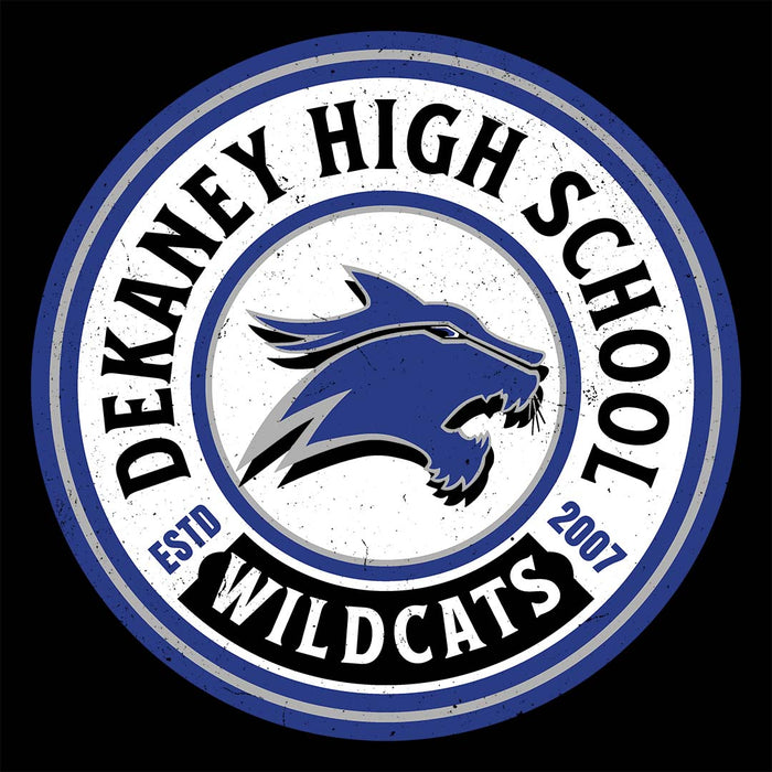 Close-up view of Dekaney High School Wildcats Black Classic Unisex T-shirt 220