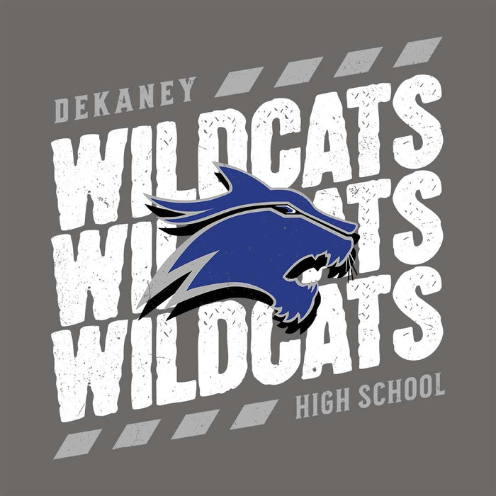 Close-up view of Dekaney High School Wildcats Charcoal Grey Classic Unisex T-shirt 223