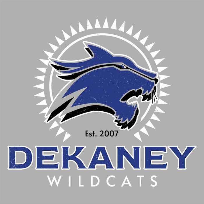 Close-up view of Dekaney High School Wildcats Heather Grey Classic Unisex T-shirt 226