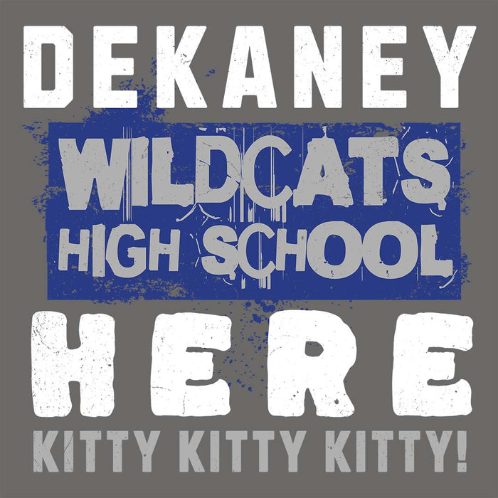 Close-up view of Dekaney High School Wildcats Charcoal Grey Classic Unisex T-shirt 231