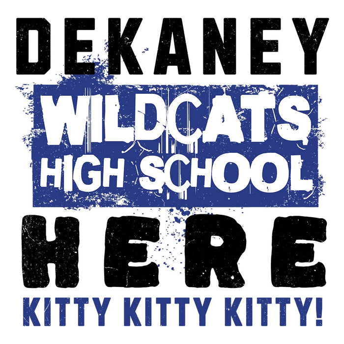 Close-up view of Dekaney High School Wildcats Unisex 3/4 sleeve Raglan T-shirt 231