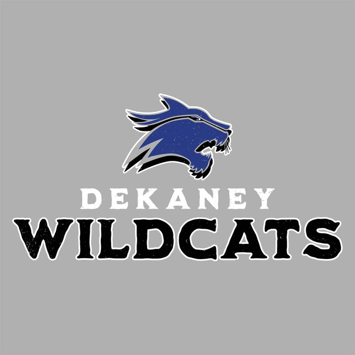 Close-up view of Dekaney High School Wildcats Heather Grey Women's T-shirt 233