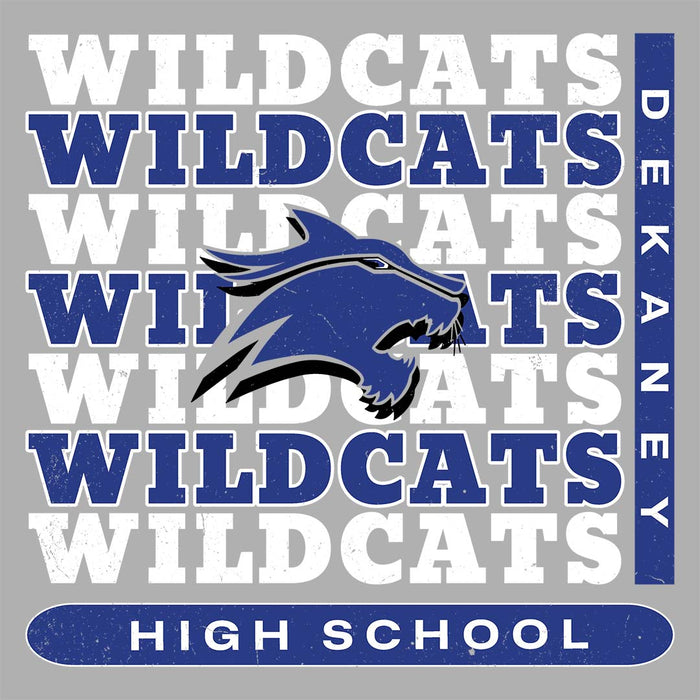 Close-up view of Dekaney High School Wildcats Heather Grey Classic Unisex T-shirt 235