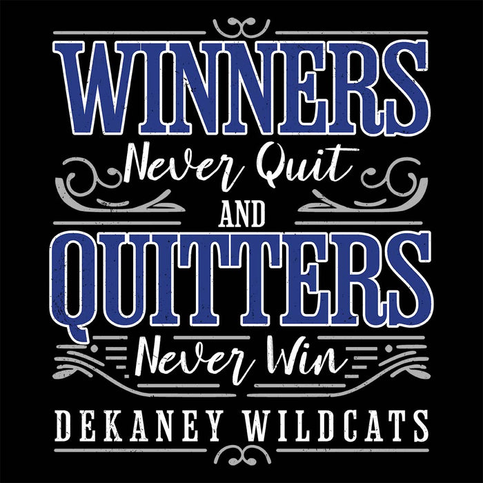 Close-up view of Dekaney High School Wildcats Women's Black T-shirt 237