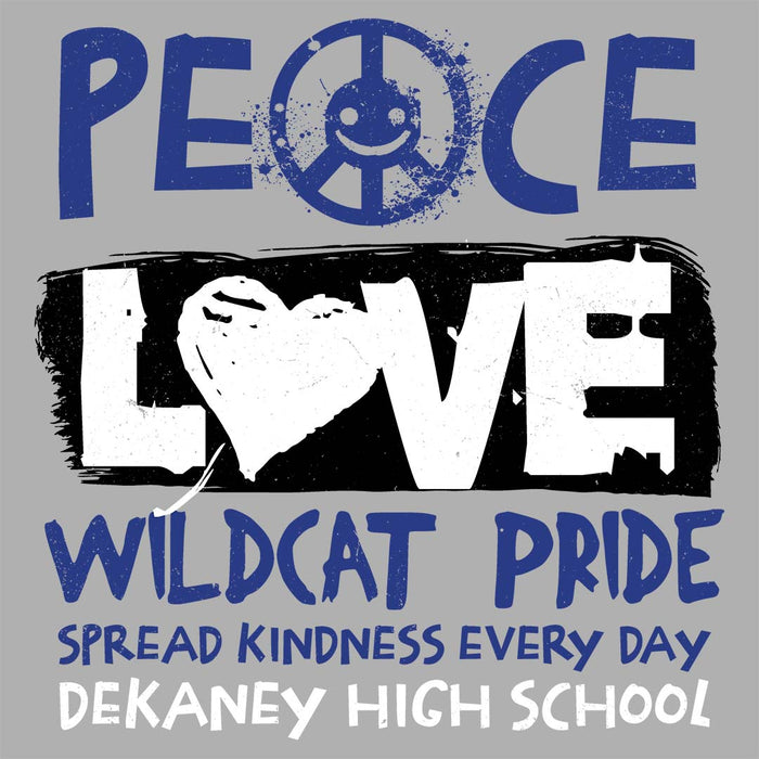 Close-up view of Dekaney High School Wildcats Unisex 3/4 sleeve Raglan T-shirt 240