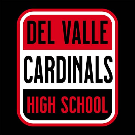 Del Valle High School Cardinals Women's Black T-shirt 01