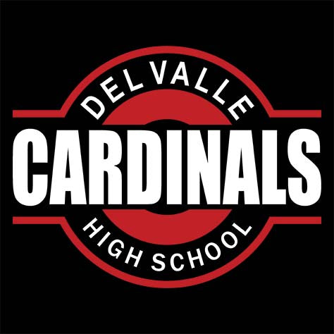 Del Valle High School Cardinals Women's Black T-shirt 11