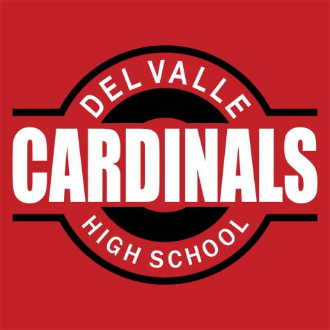 Del Valle High School Cardinals Women's Red T-shirt 11