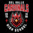 Close-up view of Del Valle High School Cardinals Black Classic Unisex Hoodie 204