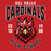 Close-up view of Del Valle High School Cardinals Red Classic Unisex Hoodie 213