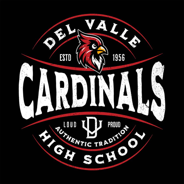 Del Valle High School Cardinals Black Classic Unisex Hoodie 218