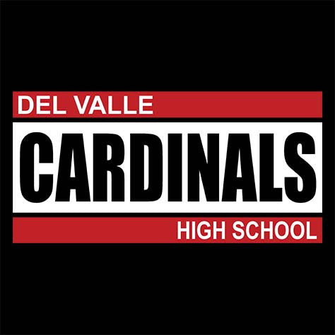 Del Valle High School Cardinals Women's Black T-shirt 98