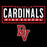 Close-up view of Del Valle High School Cardinals Black Classic Unisex T-shirt 049