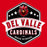 Close-up view of Del Valle High School Cardinals Red Classic Unisex T-shirt 209