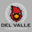 Close-up view of Del Valle High School Cardinals Women's Heather Grey T-shirt 226