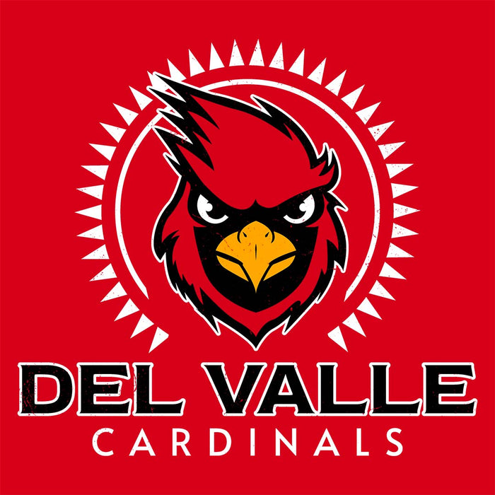 Close-up view of Del Valle High School Cardinals Red Classic Unisex T-shirt 226