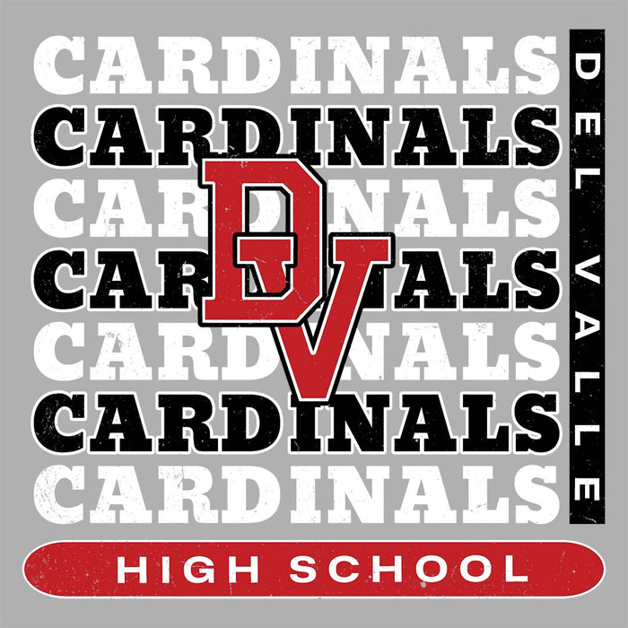 Close-up view of Del Valle High School Cardinals Women's Heather Grey T-shirt 235