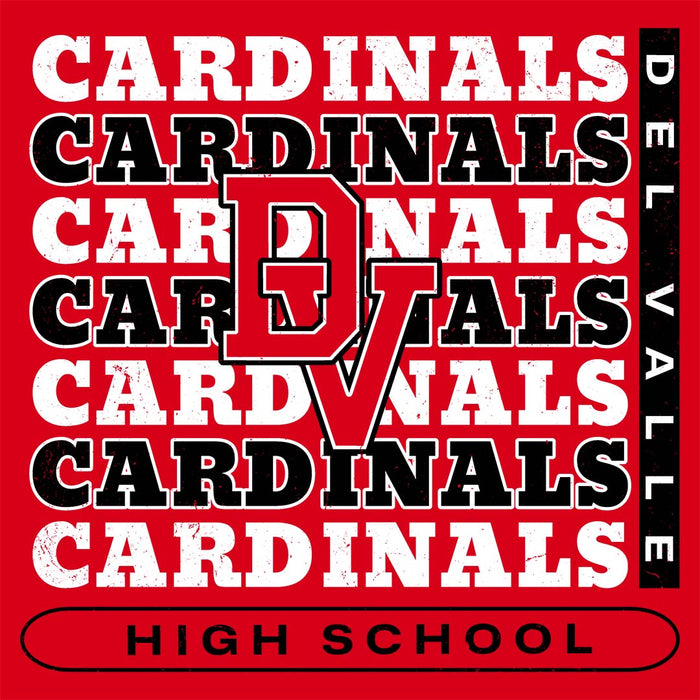 Close-up view of Del Valle High School Cardinals Red Classic Unisex T-shirt 235