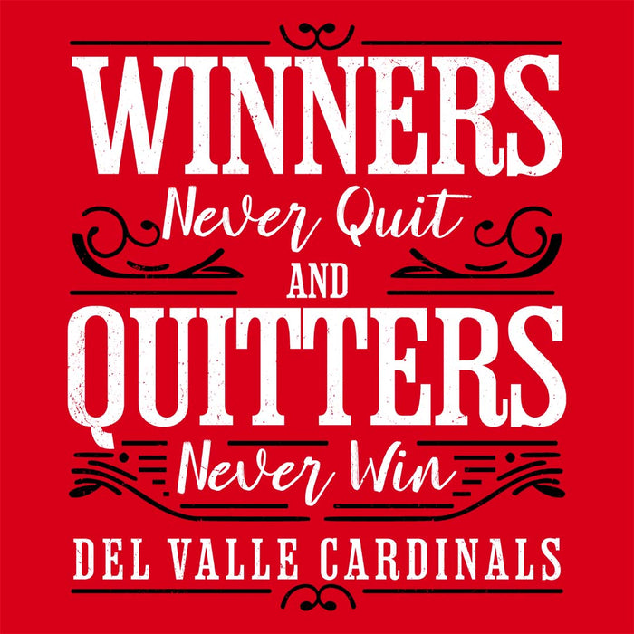 Close-up view of Del Valle High School Cardinals Red Classic Unisex T-shirt 237